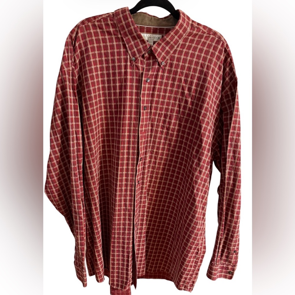 Cutter and Buck Red Plaid Long Sleeve Shirt size 3XT.